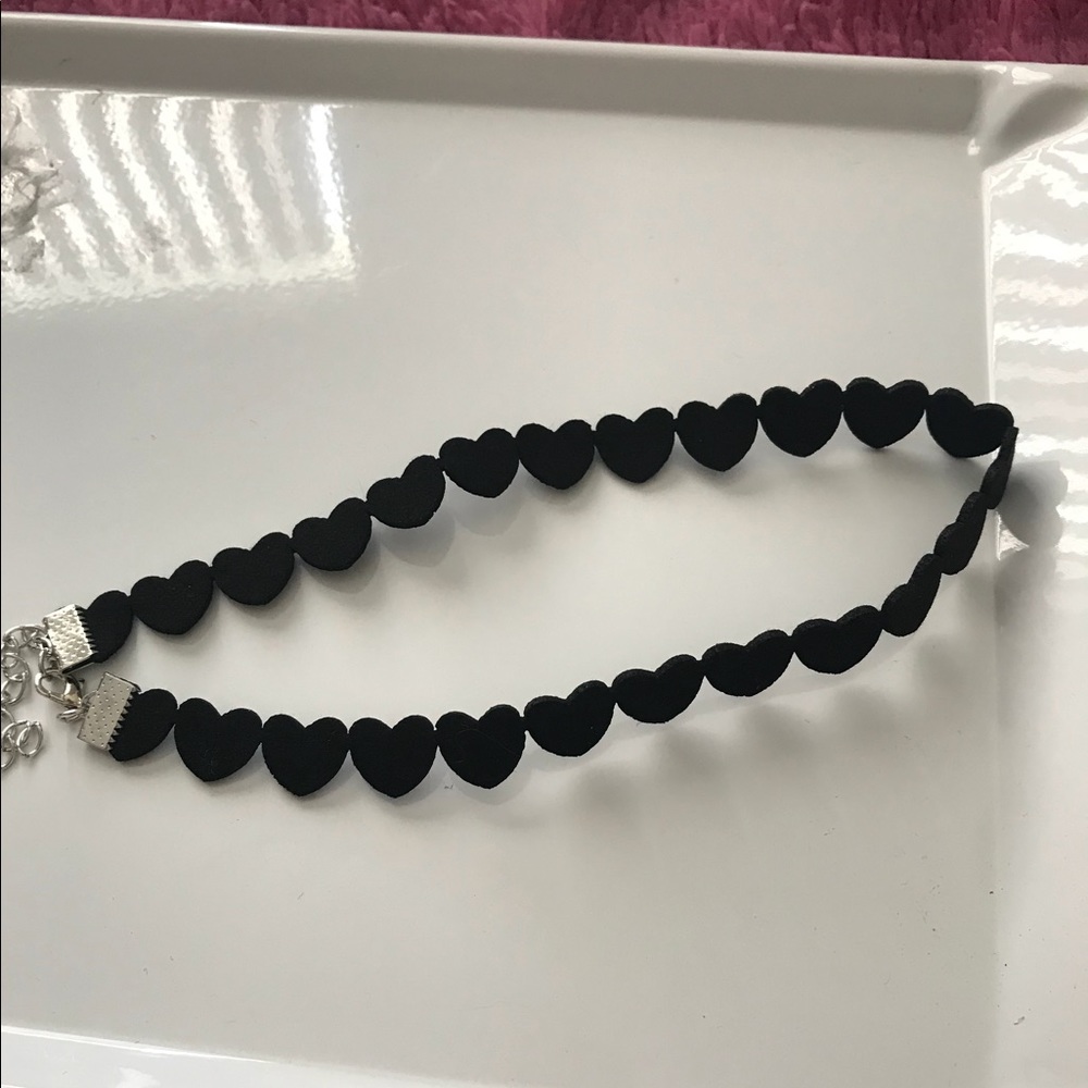 Black heart and flower Choker necklace